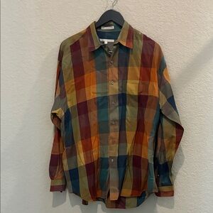 Perry Ellis Multicolor Plaid Shirt in Teal, Navy, Olive, Mustard